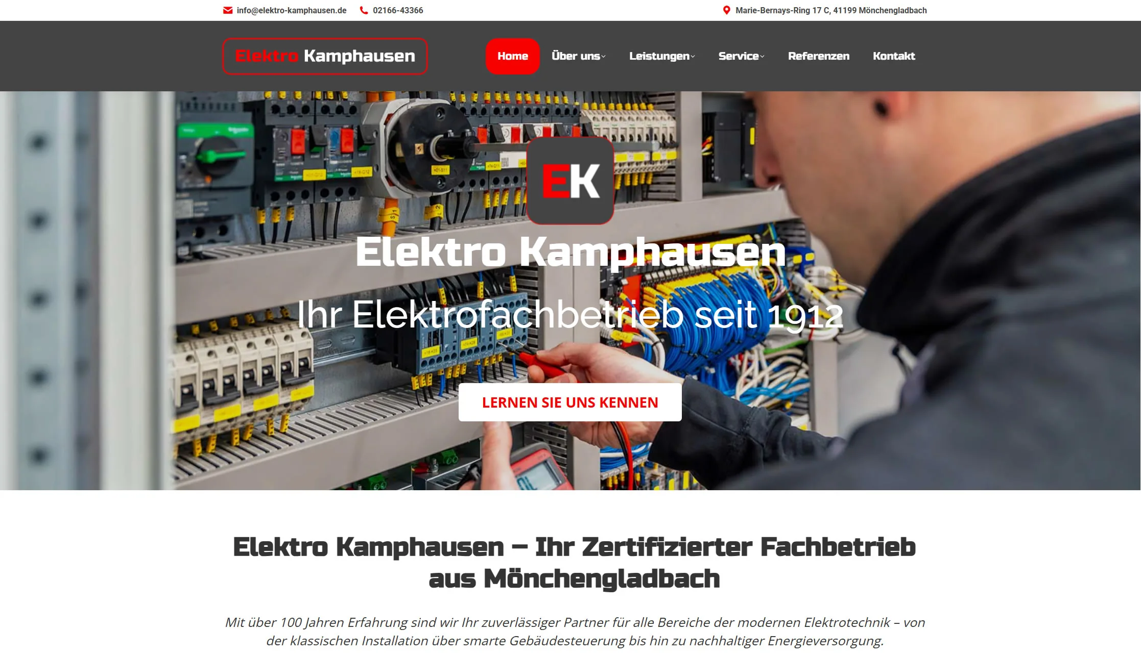 Neue Website des Elektro-Meisterbetriebs H. und W. Kamphausen