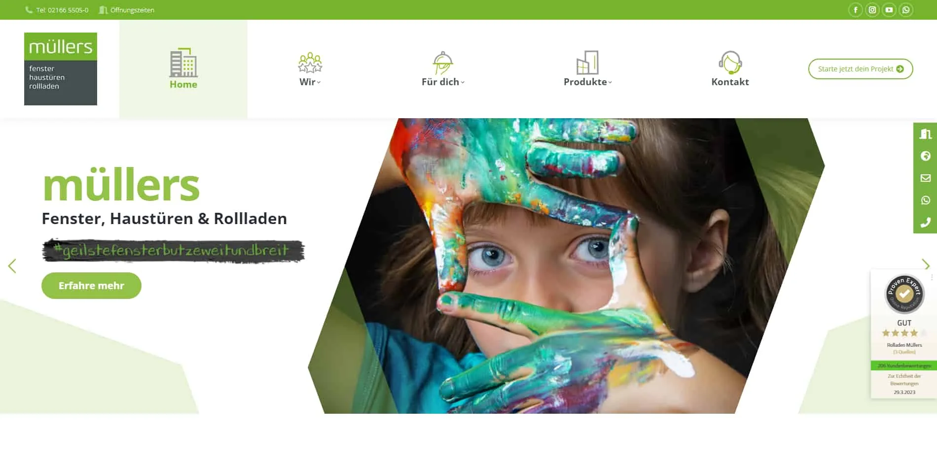Referenz Website Müllers Fenster aus Mönchengladbach